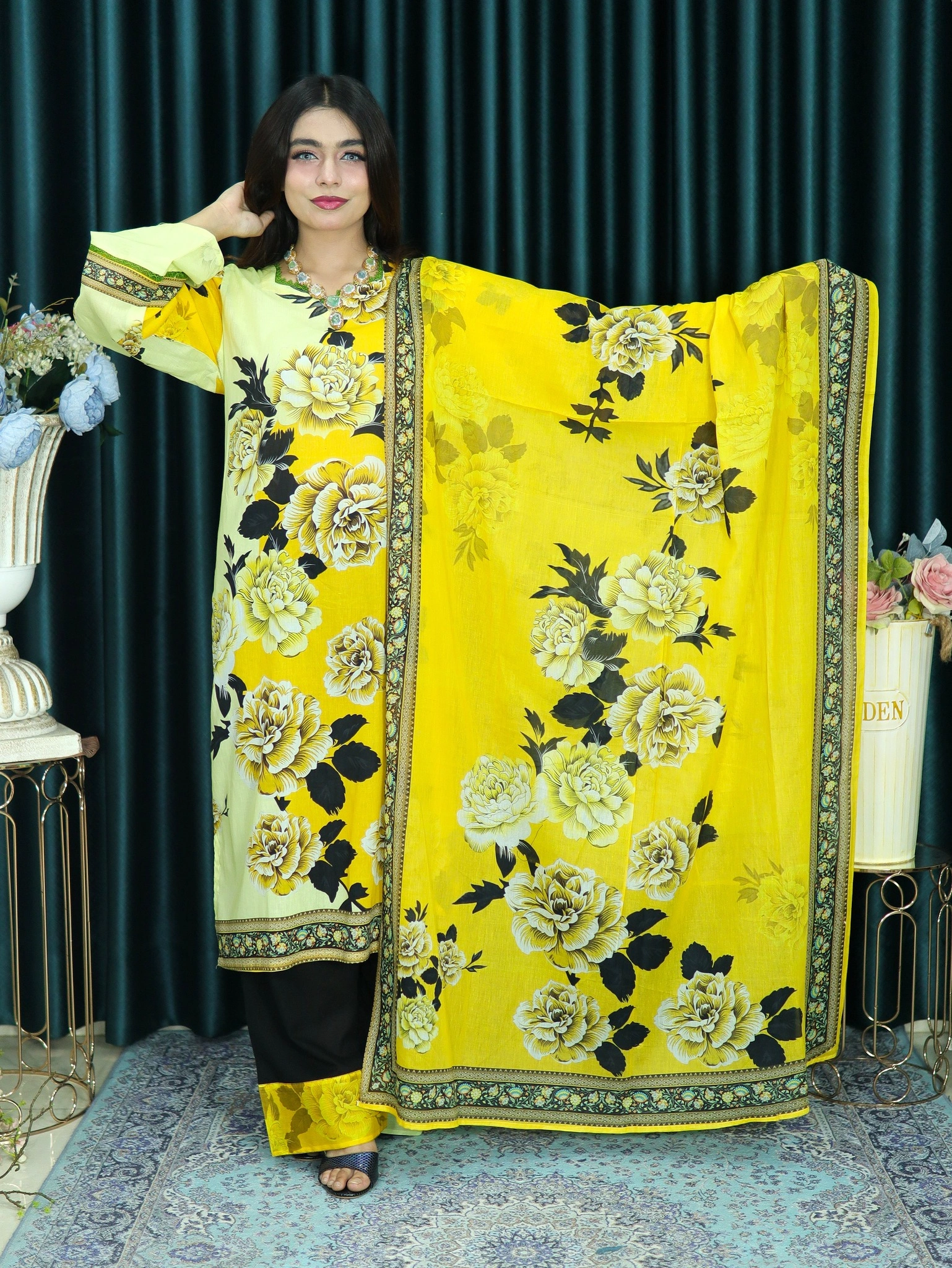 আনরেডি ZAMZAM 415 YELLOW COTTON LAWN